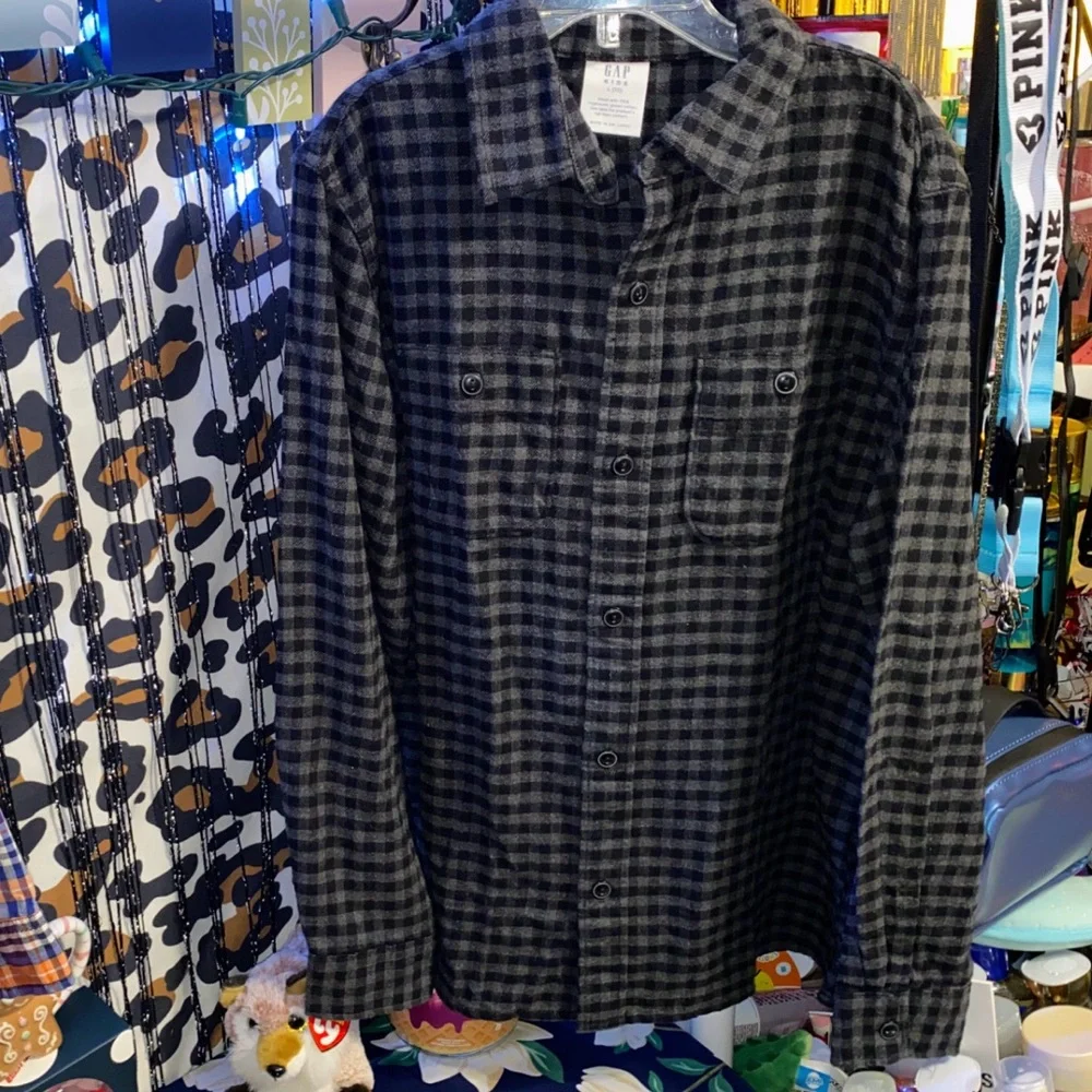 GAP KIDS 100% ORGANIC COTTON SOFT KNIT FLANNEL SHIRT